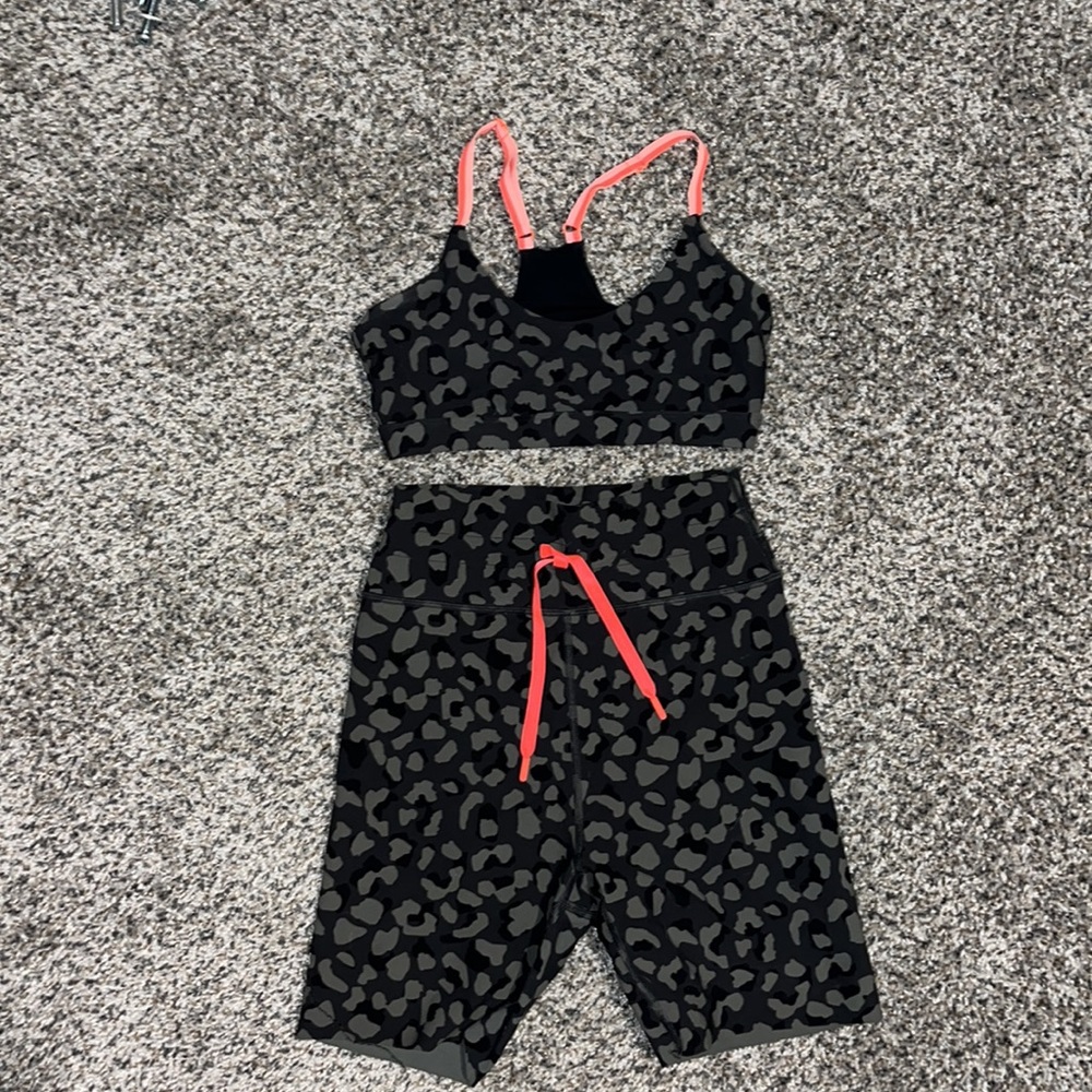 White fox/ Sarah’s day bra & biker shorts set